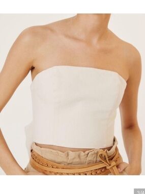 Black Anthropologie Hutch Delphine Strapless Bow-Back Top